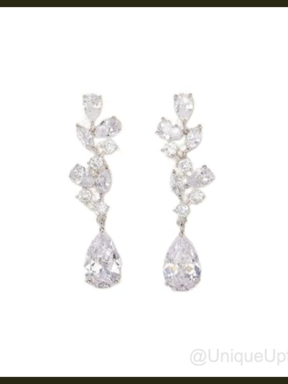 Cubic Zirconia Marquise Teardrop Dangle Earrings for Brides Bridesmaids